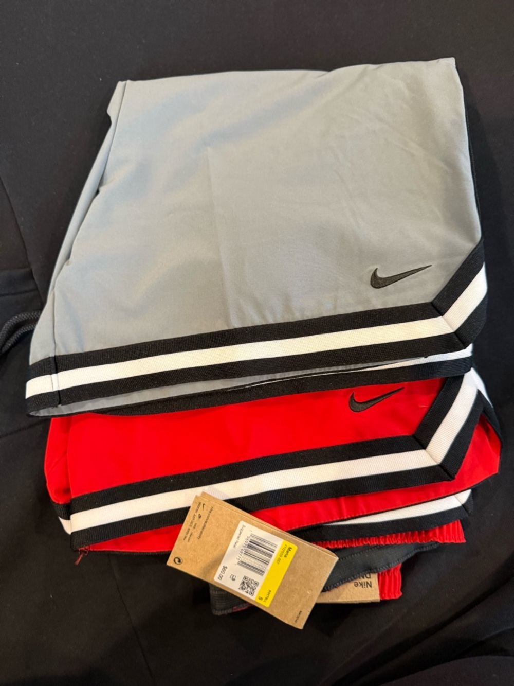 Nike Gray and Red Athletic Shorts Two-Pack with Black & White Trim
